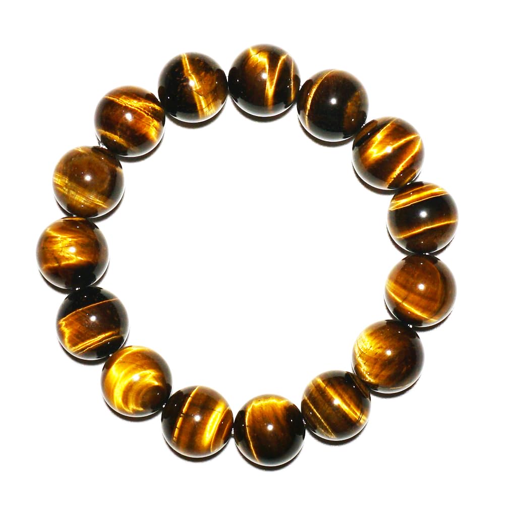 Tigers Eye Mens Bracelet 16MM with Golden Brown Cats Eye (16MM Tigers Eye Mens Bracelet)
