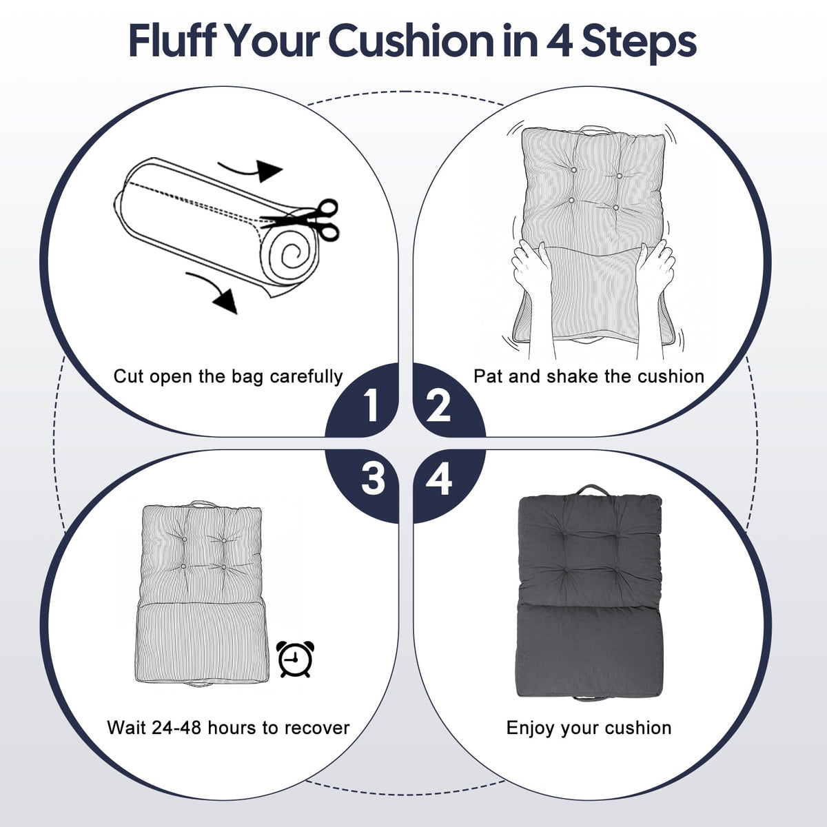 Meditation Cushion (Grey / 6''Thick Rectangular)