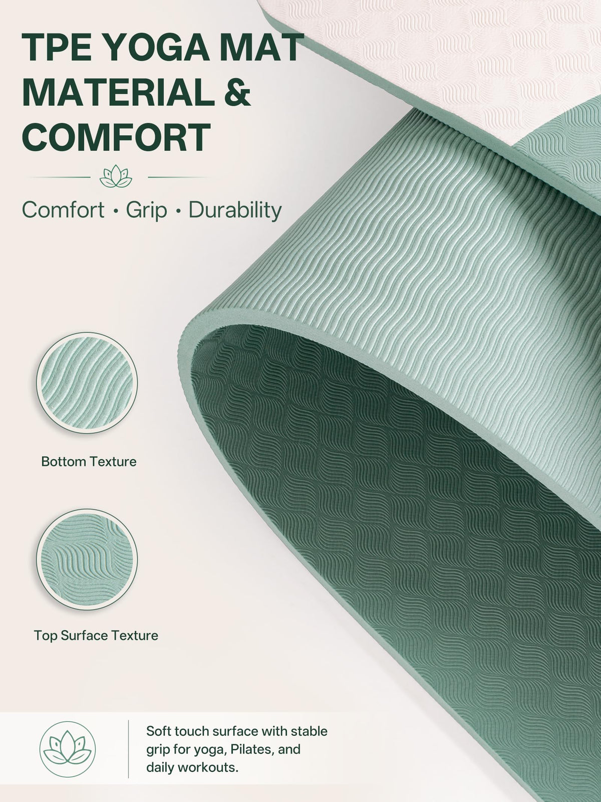 Yoga Mat 73"x28"x0.4" (Green)