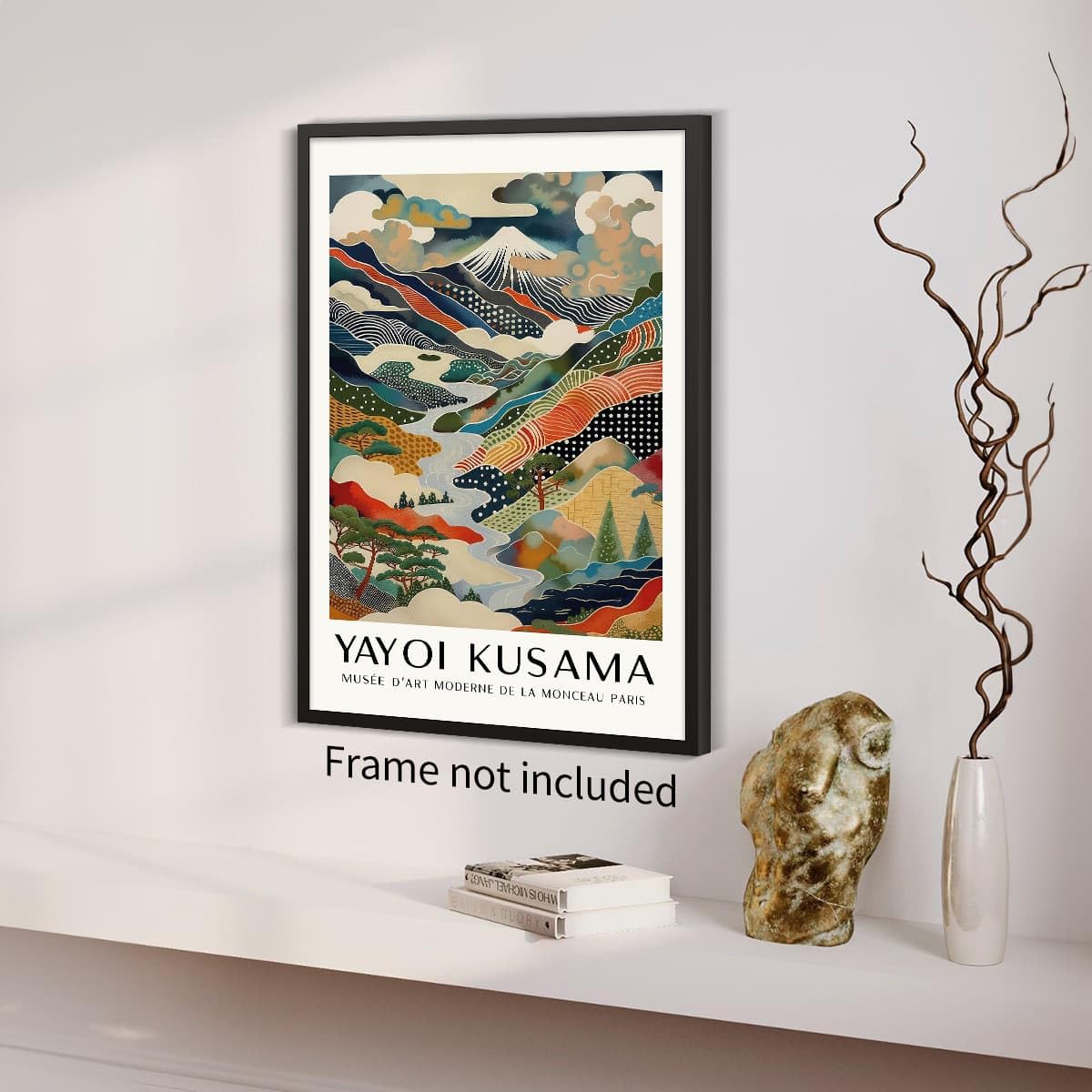 Vintage Japanese Canvas Wall Art Yayoi. Kusama Posters Mount Fuji Landscape Pictures Prints Modern Nature Mountain Artwork 8x10 inch Unframed for Bathroom Living Room Bedroom Office Gallery Decor (Unframed / Japanese Art 011 / 10"L x 8"W)