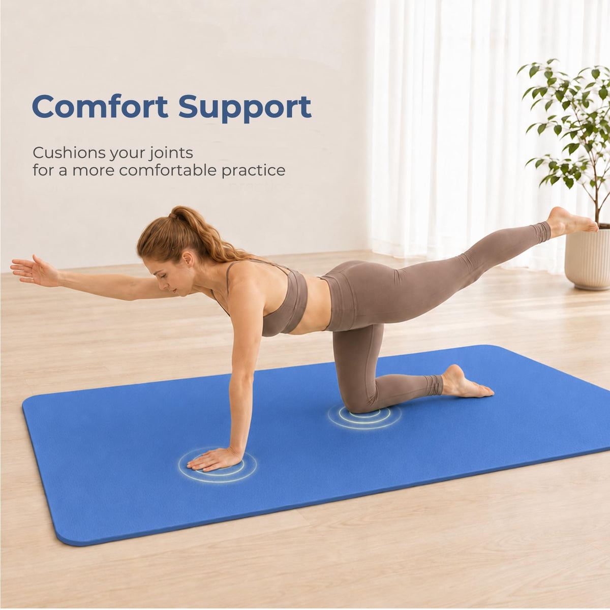 TPE Yoga Mat 72"x35" (Dark Blue / 72*35*0.4inch)
