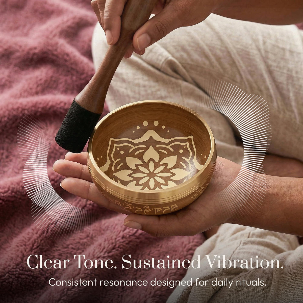 Tibetan Singing Bowl Set (Matte Gold / Without Case)