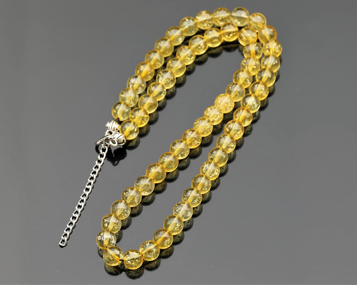 Natural Citrine Beaded Choker Necklace (Citrine / 38 Inches)