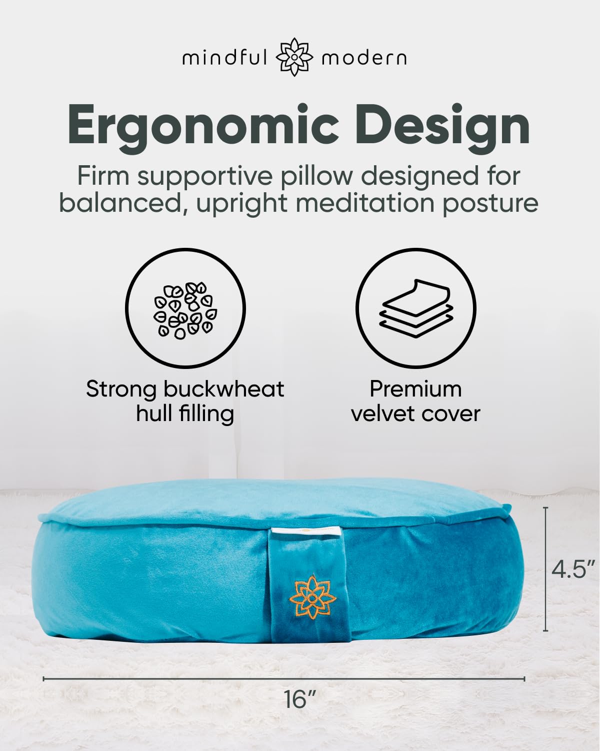 Mindful & Modern Velvet Meditation Cushion (Tropical)