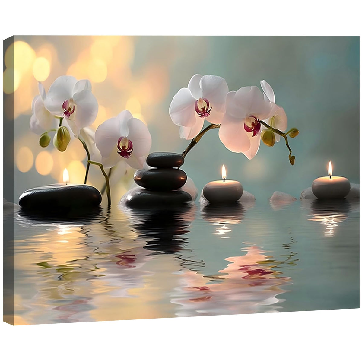Framed Orchid Spa Wall Art Canvas Prints (Pictures2 / 12"L x 8"W)