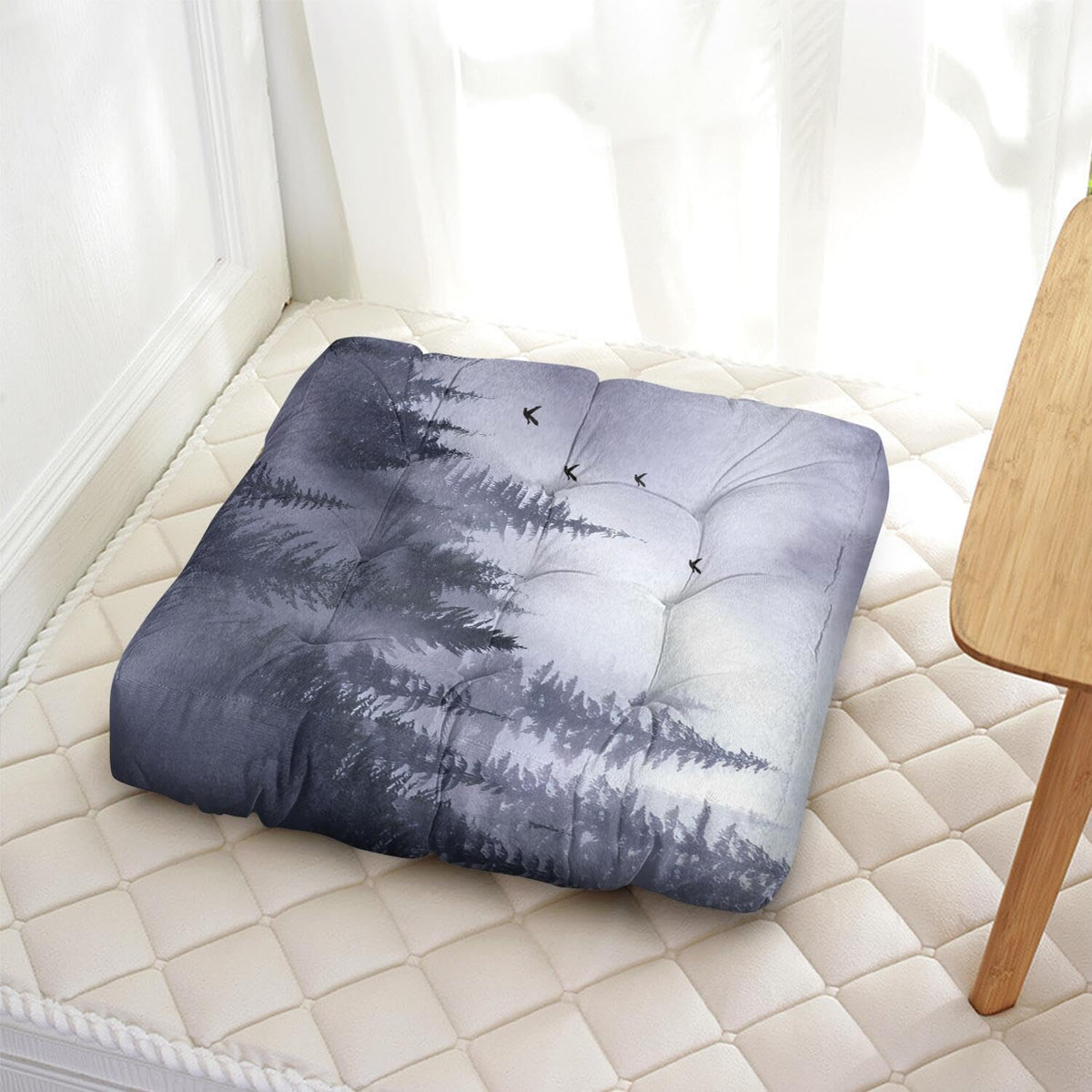 Meditation Cushion (Purple Forest / Square)