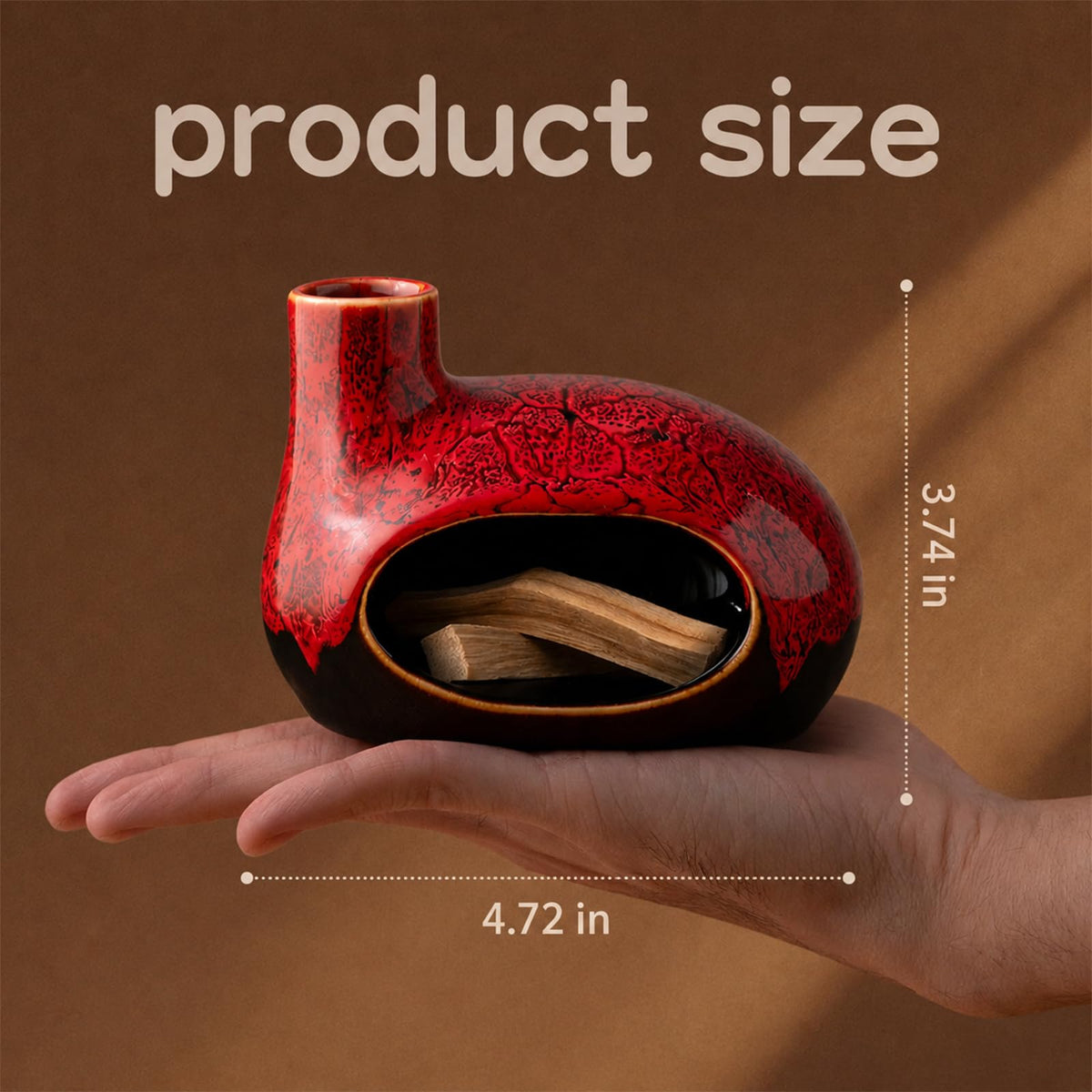 Handcrafted Ceramic Palo Santo Holder (Red)