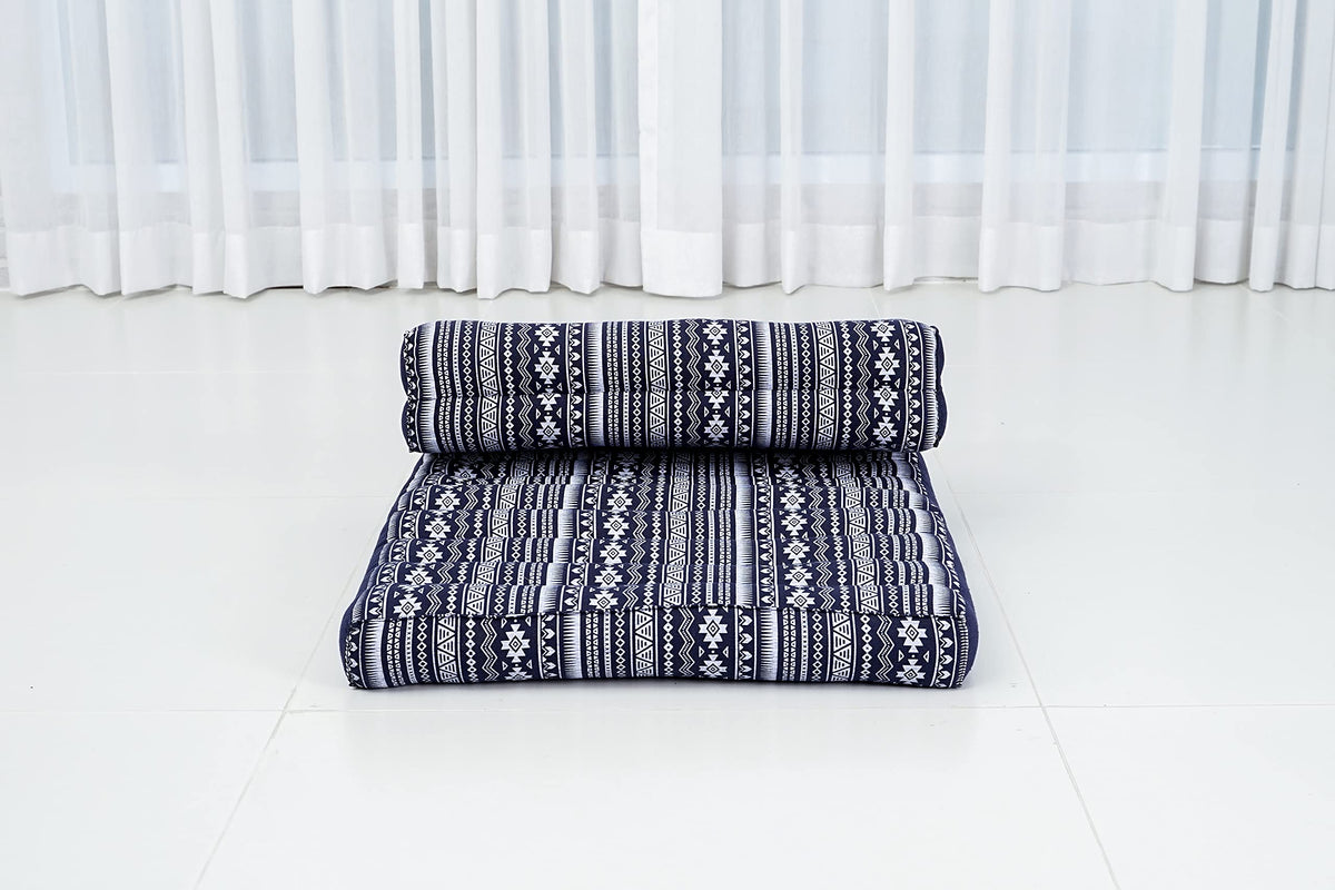Foldable Meditation Cushion 20 x 28 x 4.5 inches Kapok Floor Seat (Cbt2 - Dark Blue)