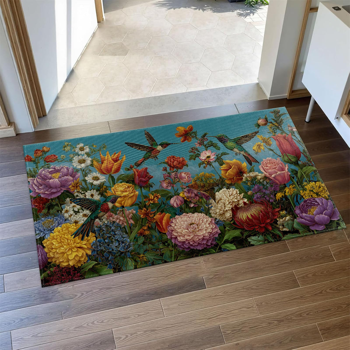 Hummingbird Door Mat Indoor 17x29.5 Inch Non Woven Entryway Area Rug (Hummingbird)