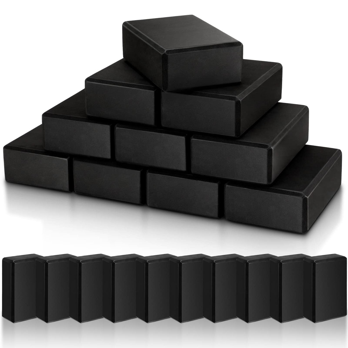 10 Pcs Yoga Blocks Bulk (Black)