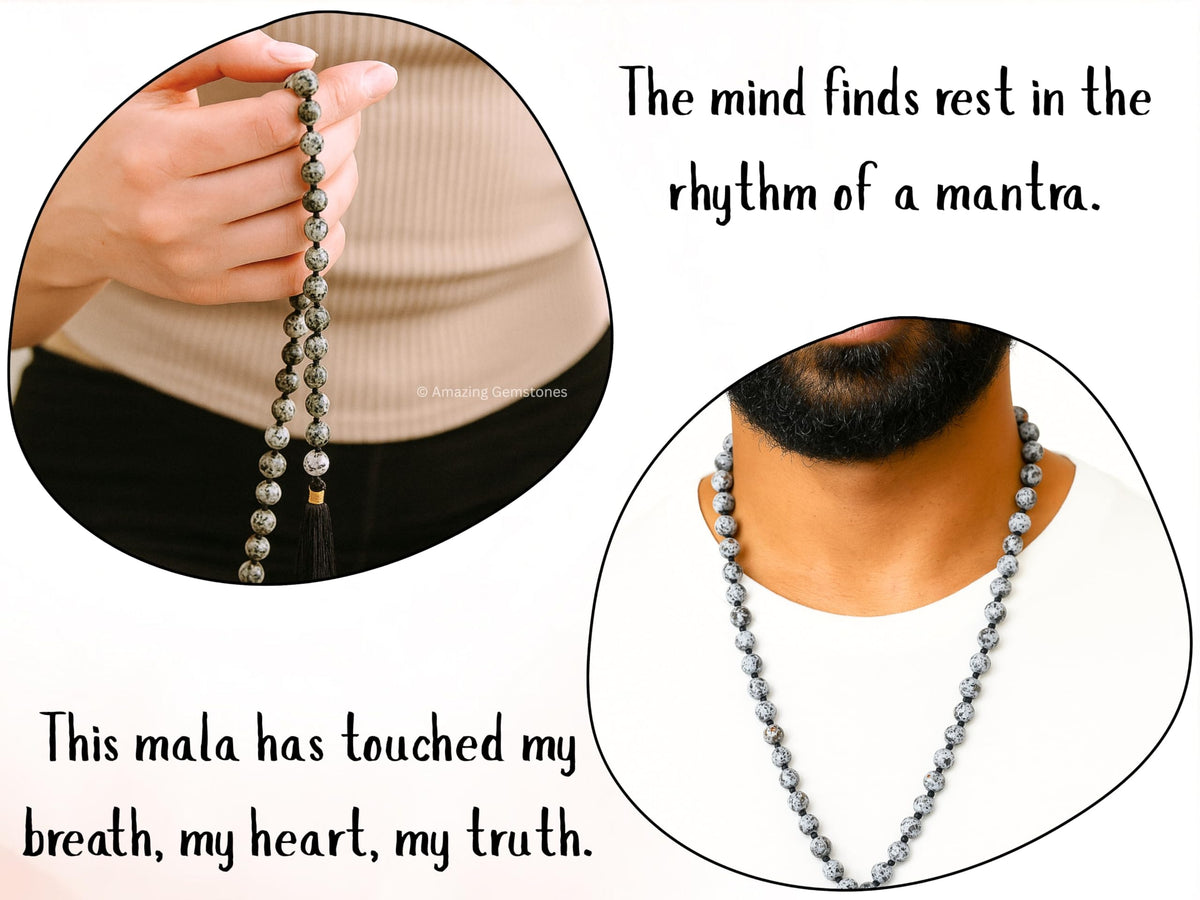 Yooperlite Mala Beads (Yooperlite / Knotted)