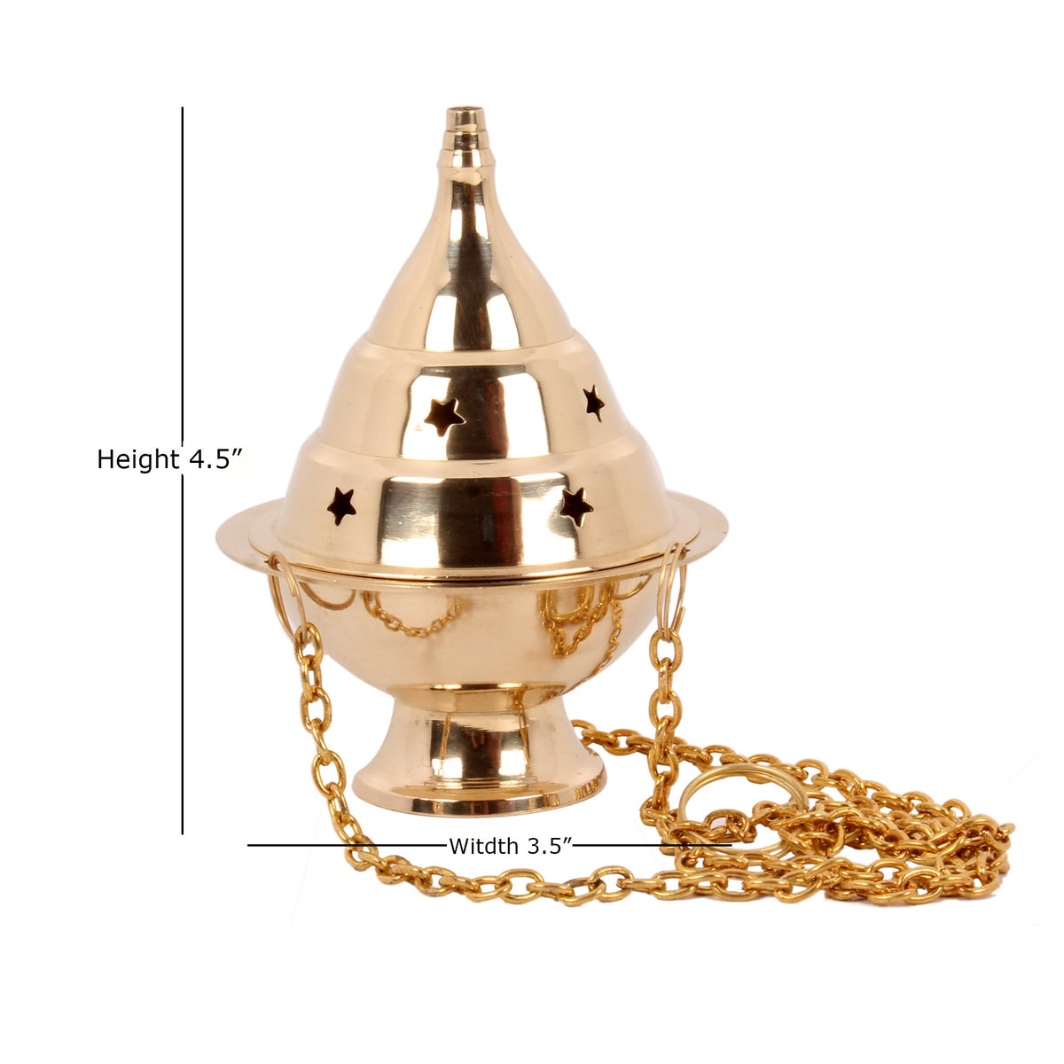 Brass Hanging Incense Censer with Chain for Charcoal (Brass)