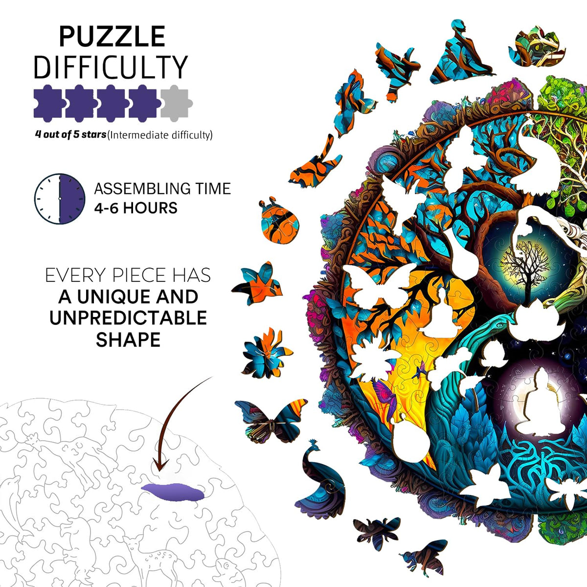 Wooden Puzzles for Adults (Medium)