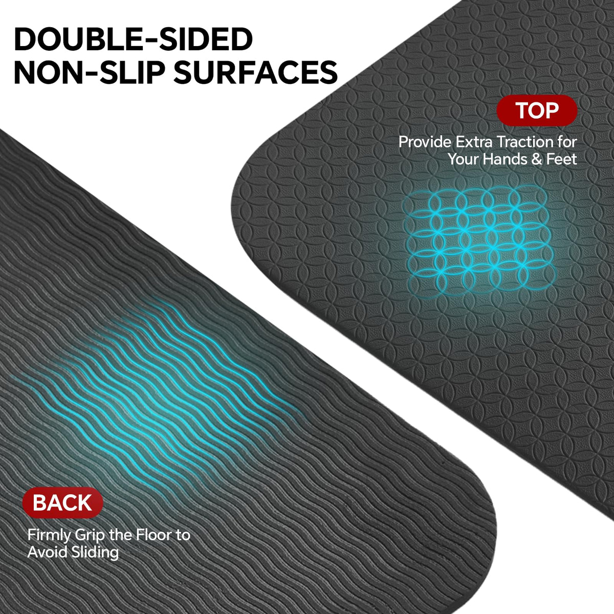 Extra Large Yoga Mat 6'x4' (Black / 72" x 48" x 0.32")