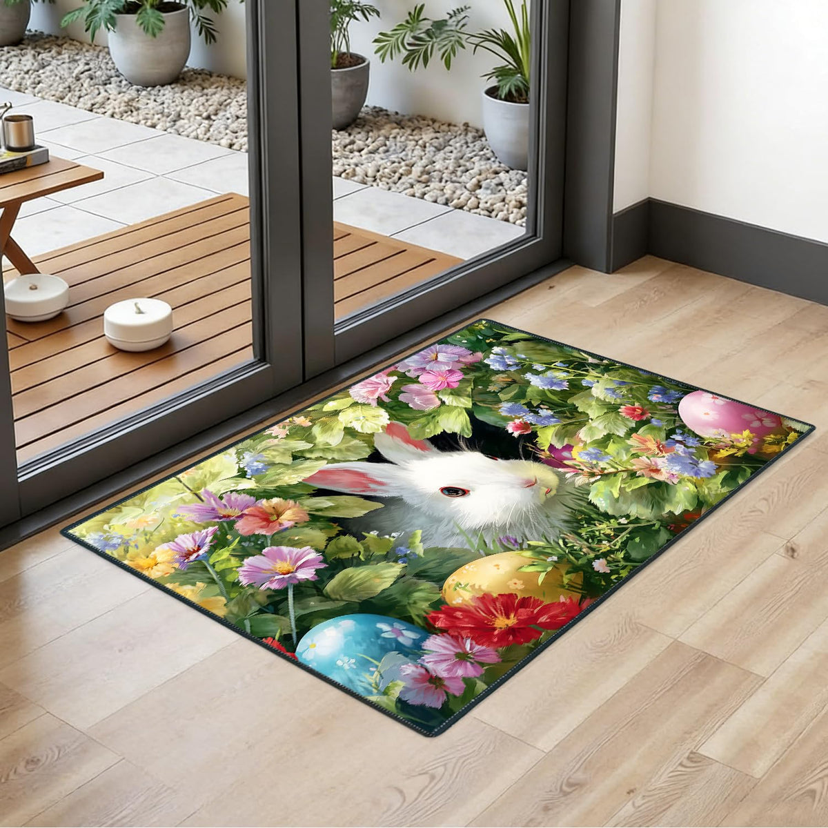 2x3FT Area Rug Bunny Garden Scene Indoor Entryway Rug (#12 / 2' x 3' (Rectangular))
