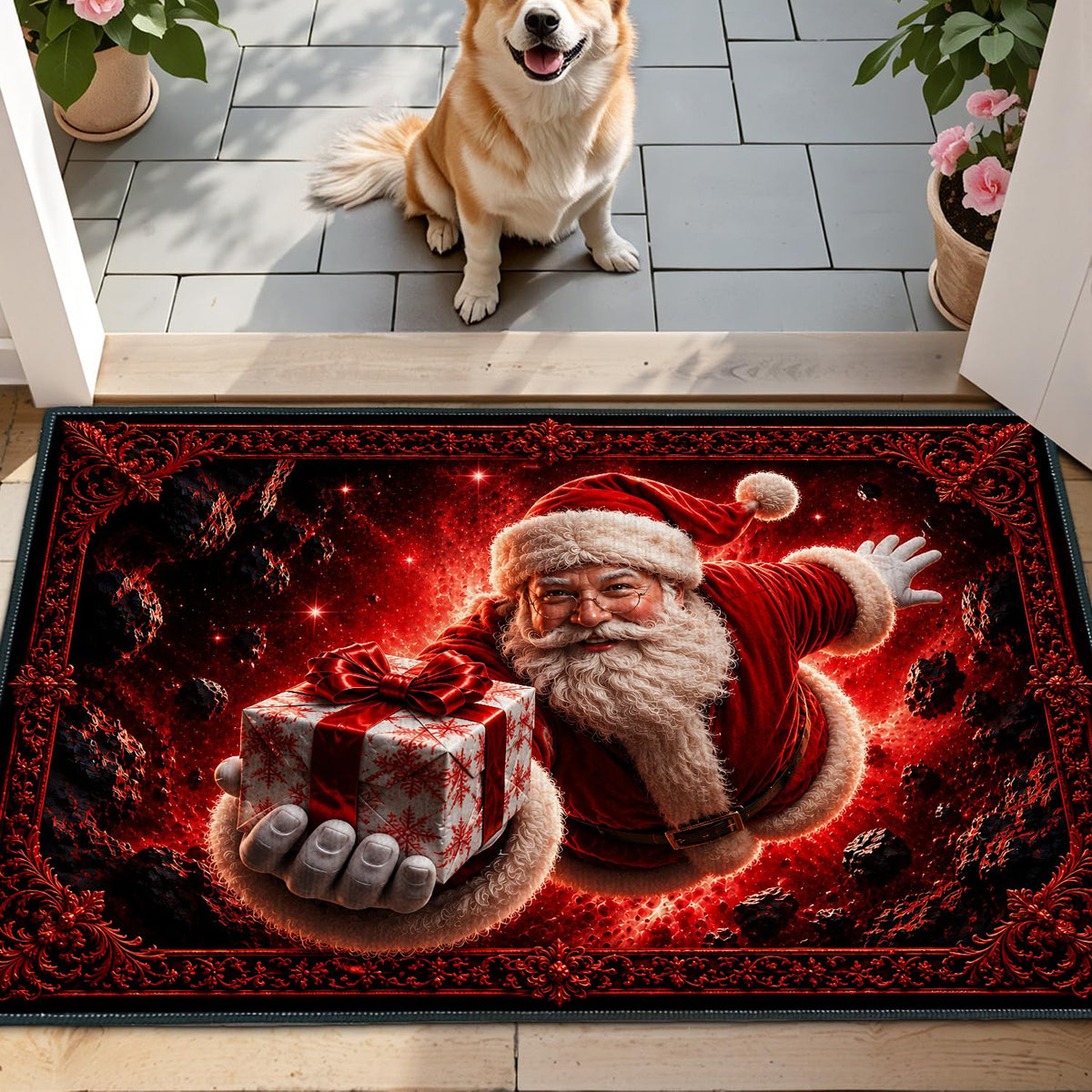 Funny Santa Claus Entryway Rug 2x3 Ft (121 / 2' x 3' (Rectangular))