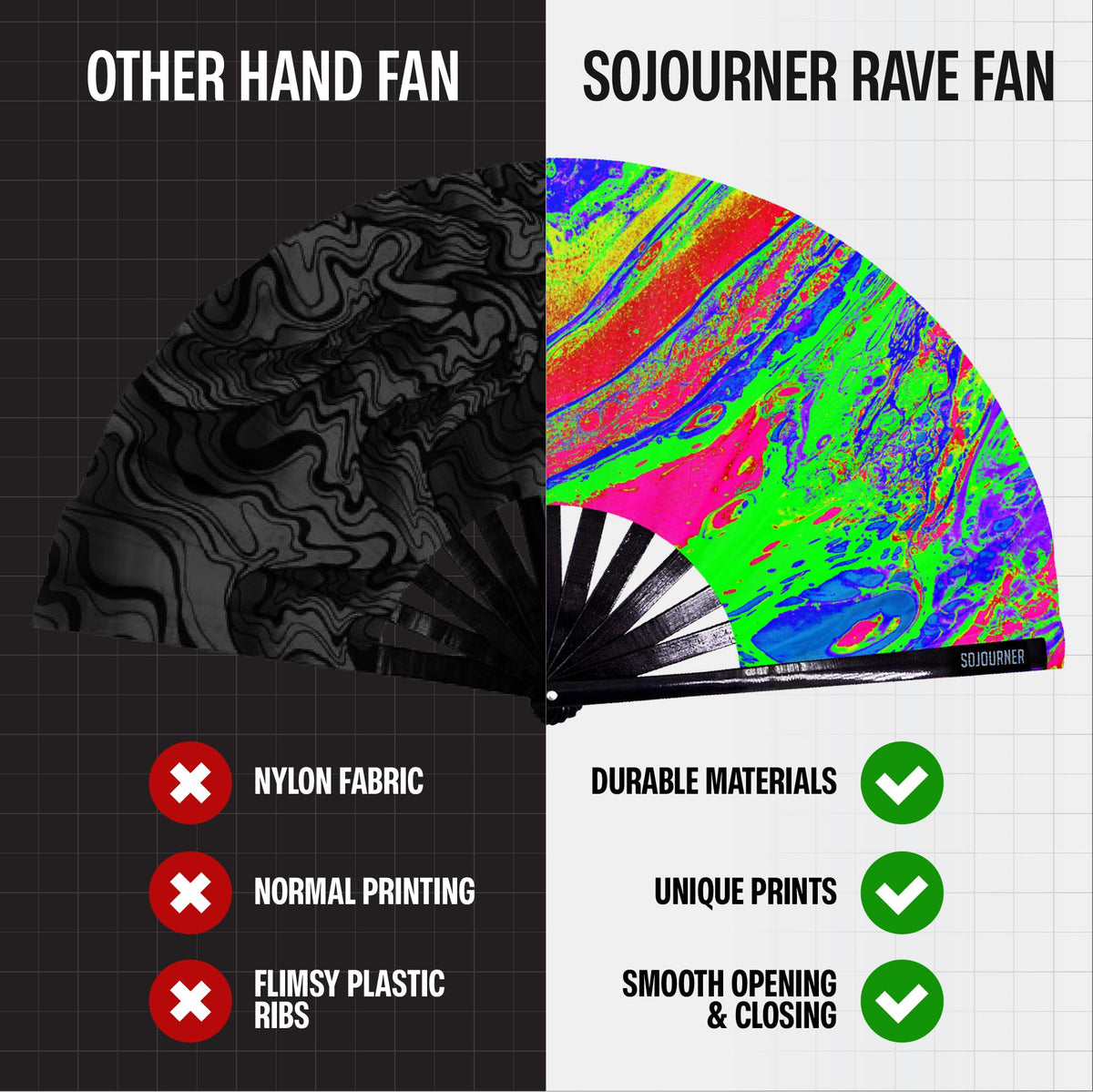 SoJourner Folding Rave Fan (Psychedelic 1)