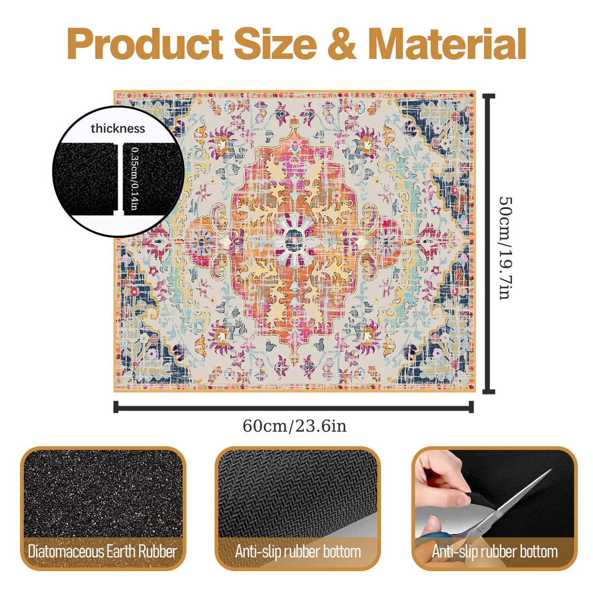 Dryer Top Protector Mat (boho brown)