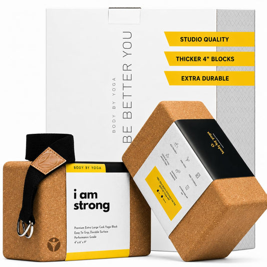 Cork Yoga Blocks 2 Pack (I Am Strong)