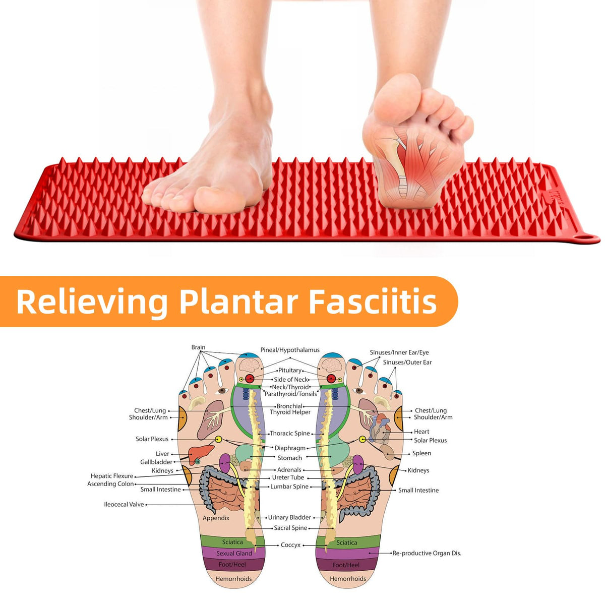 Acupressure Mat for Foot Massage (Red)