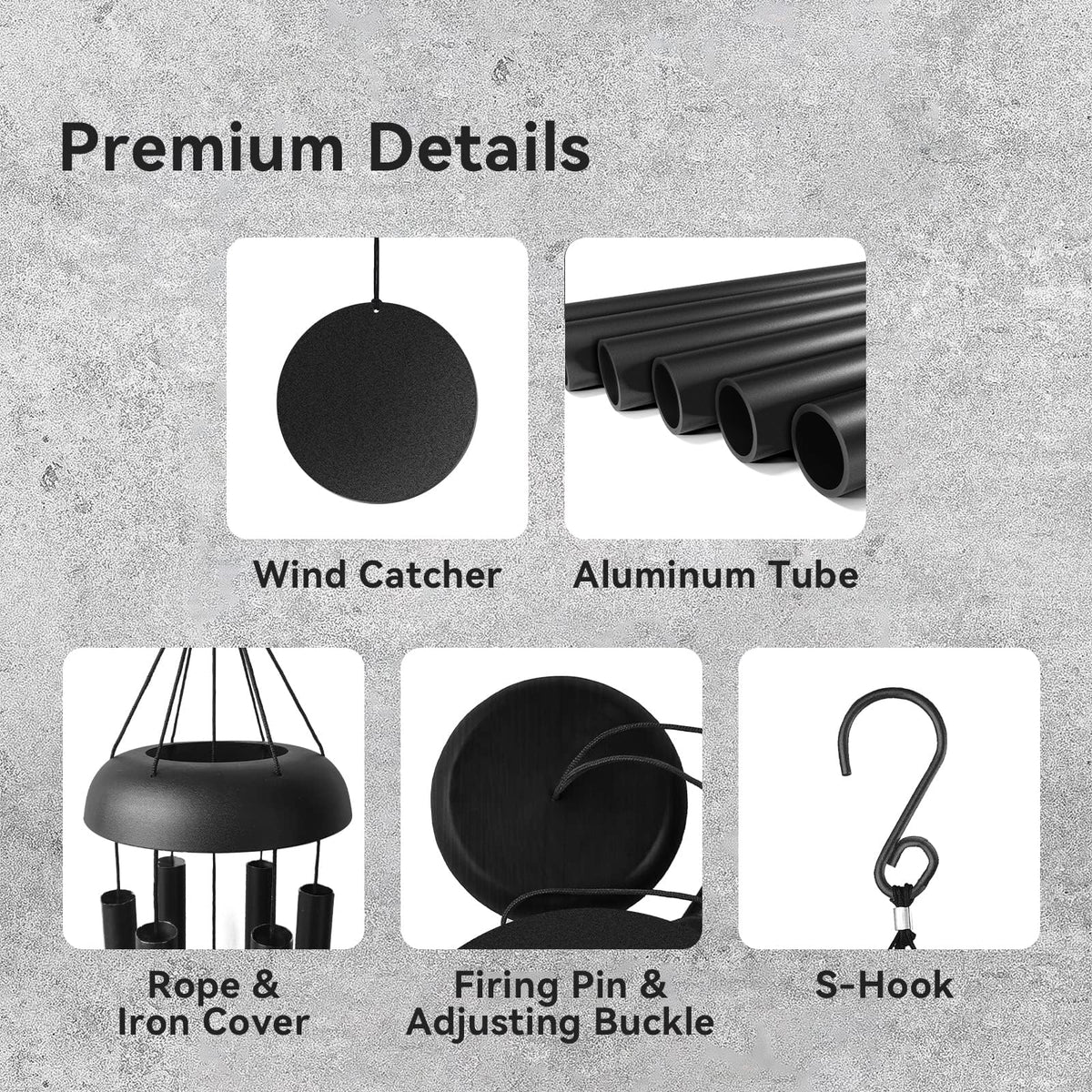 WindChimes Outdoors (Black / 32“)