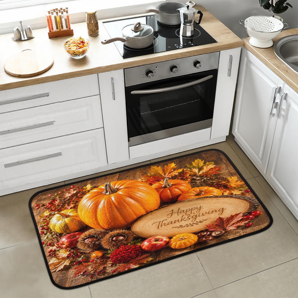 Thanksgiving Kitchen Rugs Kitchen Mats Non Slip Floor Mat (Z:e-color 5)
