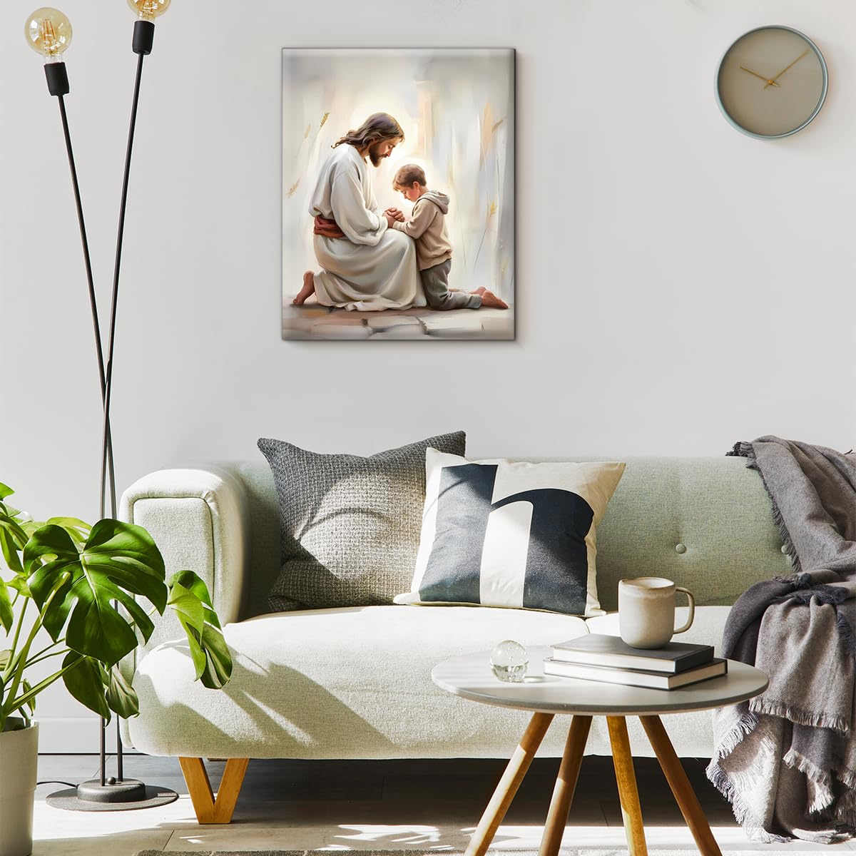 Christian Jesus and Little Boy Wall Art Religious Jesus and Kids Wall Decor (Jesus and Little Boy)