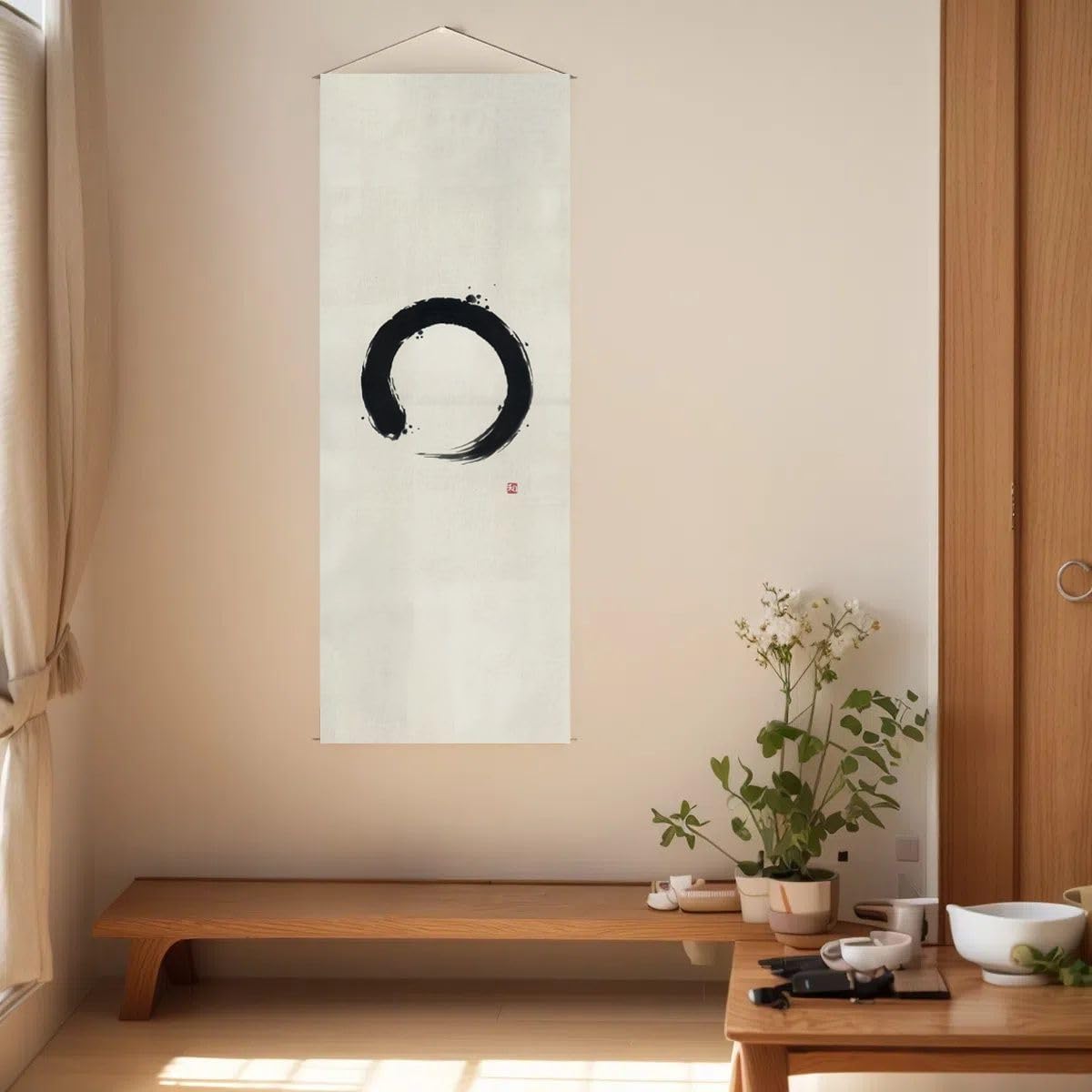 Japanese Tapestry Wall Art Scroll (Enso-Circle)