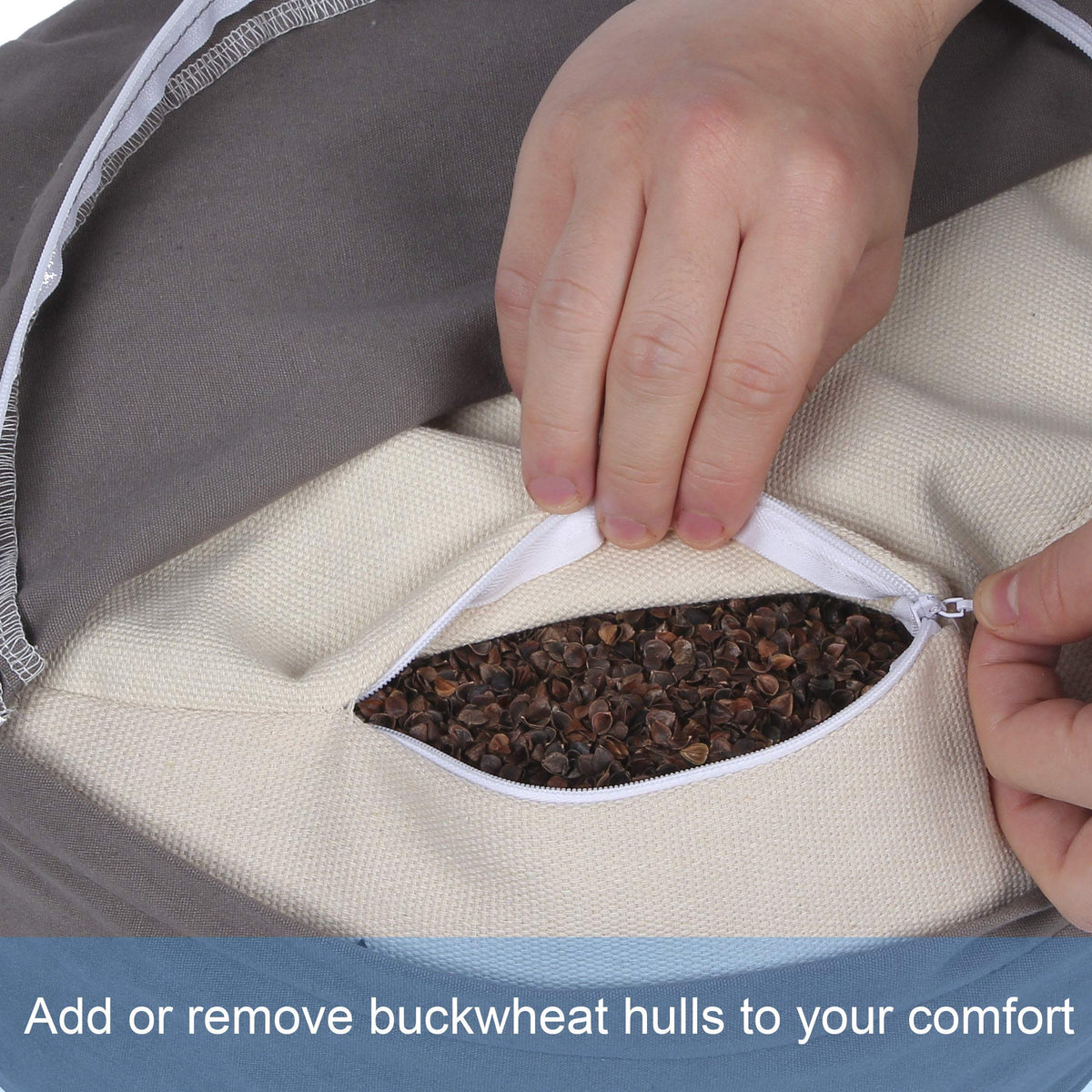 Zafu Buckwheat Meditation Cushion (Purple / 16"x16“x5")