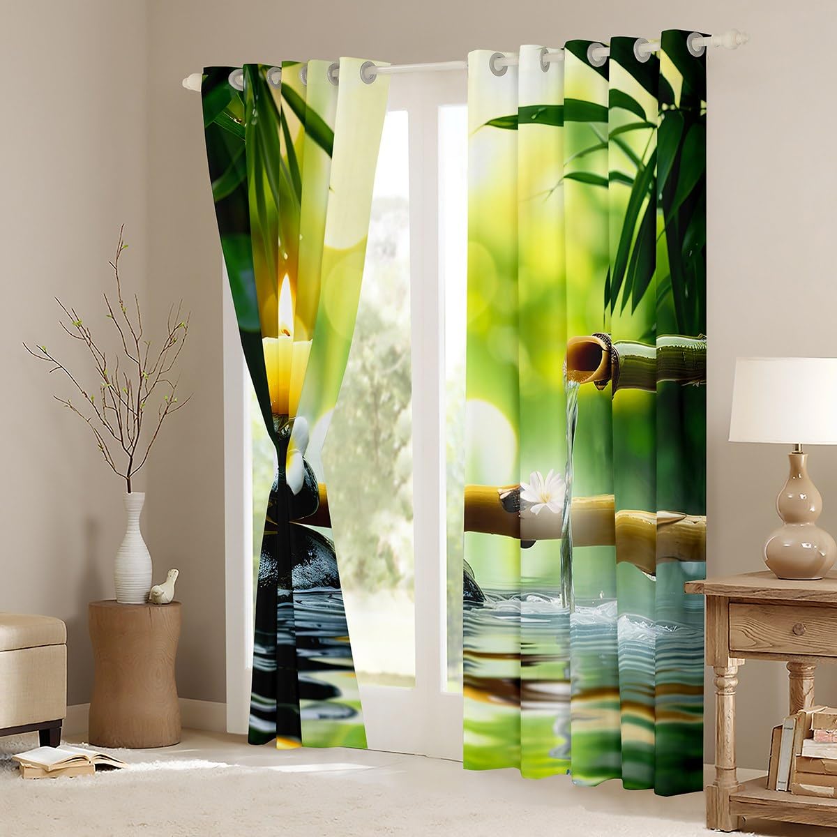 Zen Stones Darkening Curtain Bedroom 2 Panels 42 x 84 Inch Blackout (Multi 5 / 42"W x 84"L (Pack of 2))