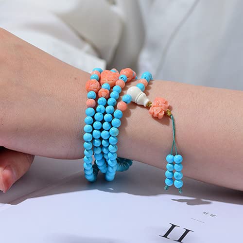 108 Pcs Blue Turquoise Beads for Jewelry Making 8 MM Blue Turquoise Loose Gemstones Stone Beads (Blue Turquoise / 8MM, 108pcs)