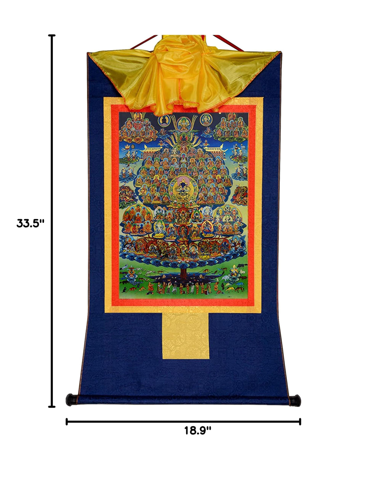 Karma Kagyu's Refuge Tree Thangka Tibetan Thangka Art (Karma Kagyu's Refuge Tree / 33.5"L x 24.8"W)