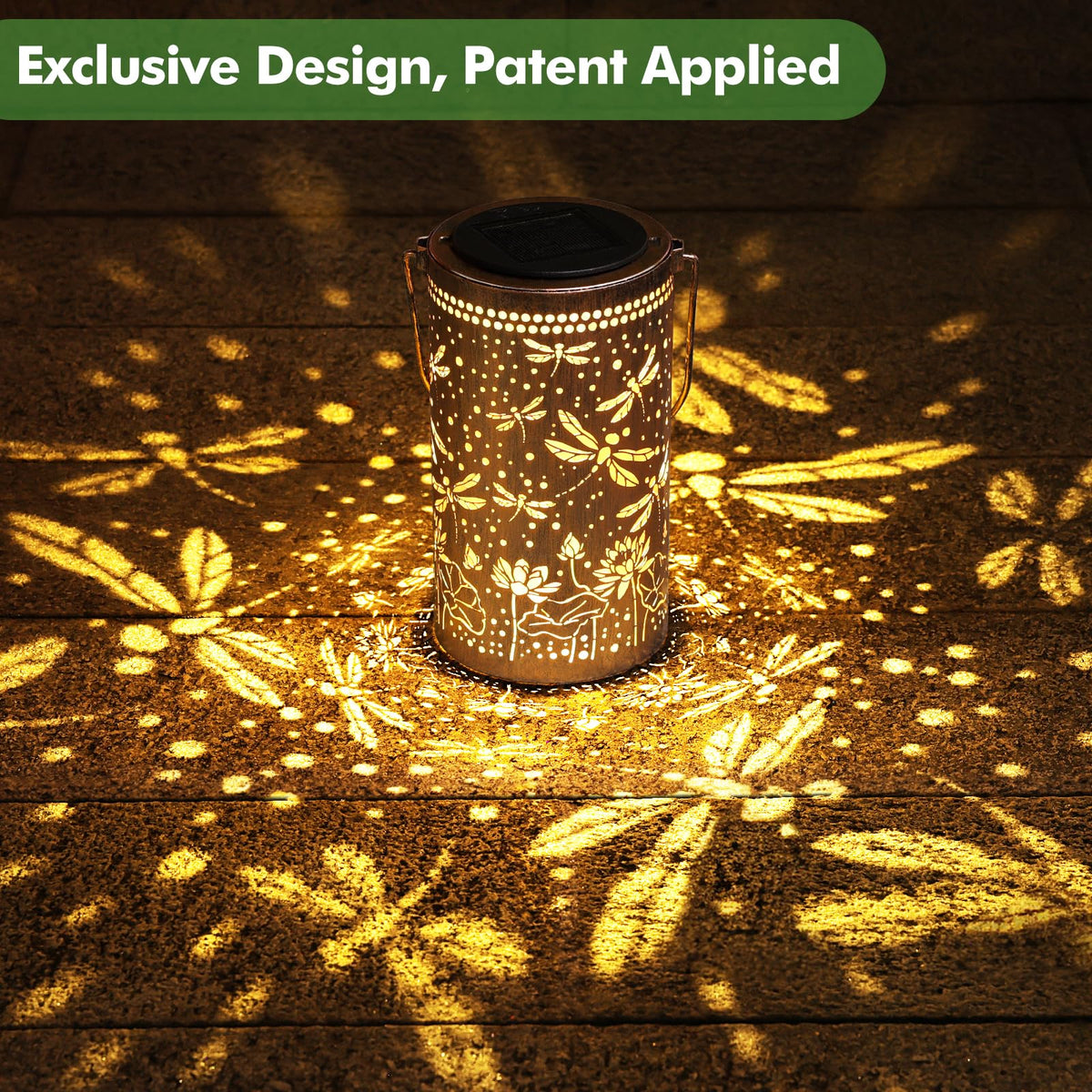 Solar Lanterns Outdoor Garden Decor Birthday Gift for Women Mom (3.9''x11.7'')