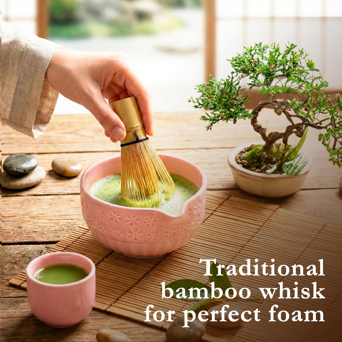 Matcha Set Ceramic Kit with Bowl (Pink)