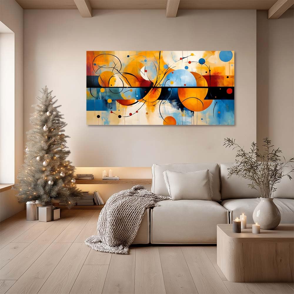 Blue Abstract Wall Art for Living Room Canvas Painting Prints Art Deco (Abstract / Black Abstract 101 / 58"L x 28"W)