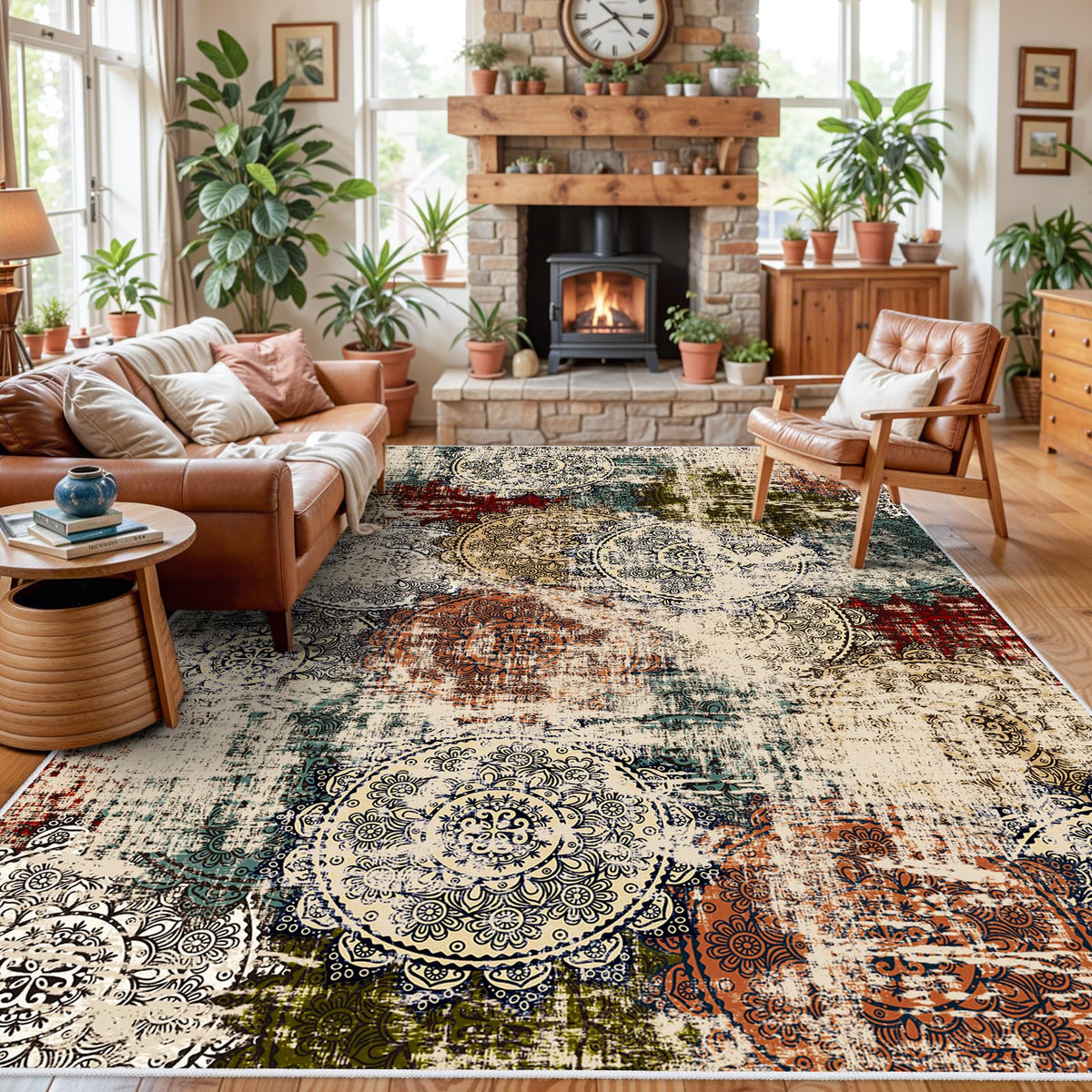 9x12 Living Room Area Rugs (Red/Green/Multi / 9' x 12' (Rectangular))