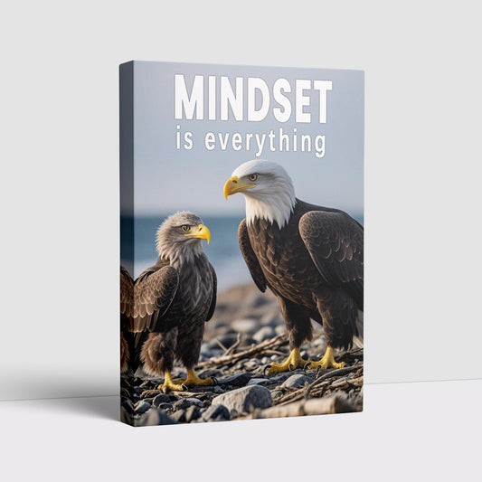 Mindset Wall Art Inspirational Pictures Wall Decor Motivational Animals Quotes Canvas Art for Bathroom (1P-Owl / 18L" x 24W")