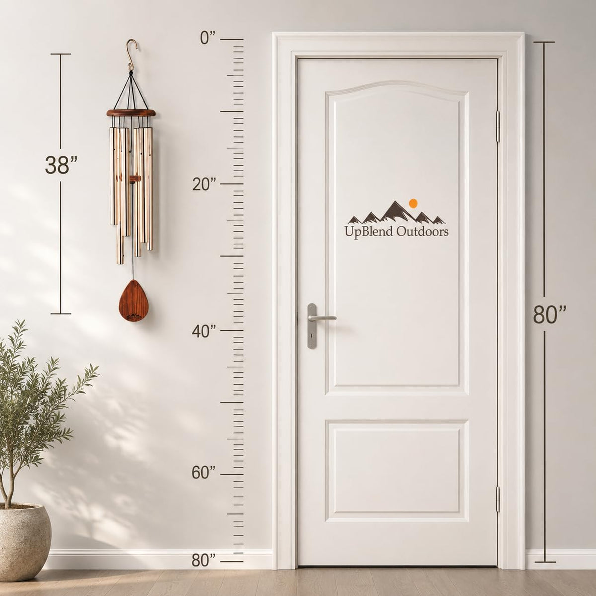 UpBlend 38" Bronze Aluminum Wind Chimes for Outside (Bronze / 38")