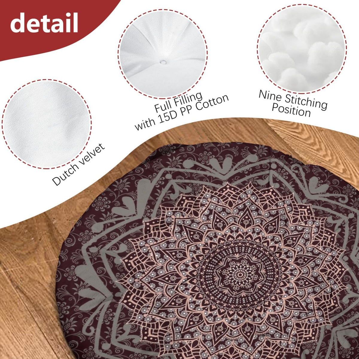 Meditation Cushion (Mandala N / Round)