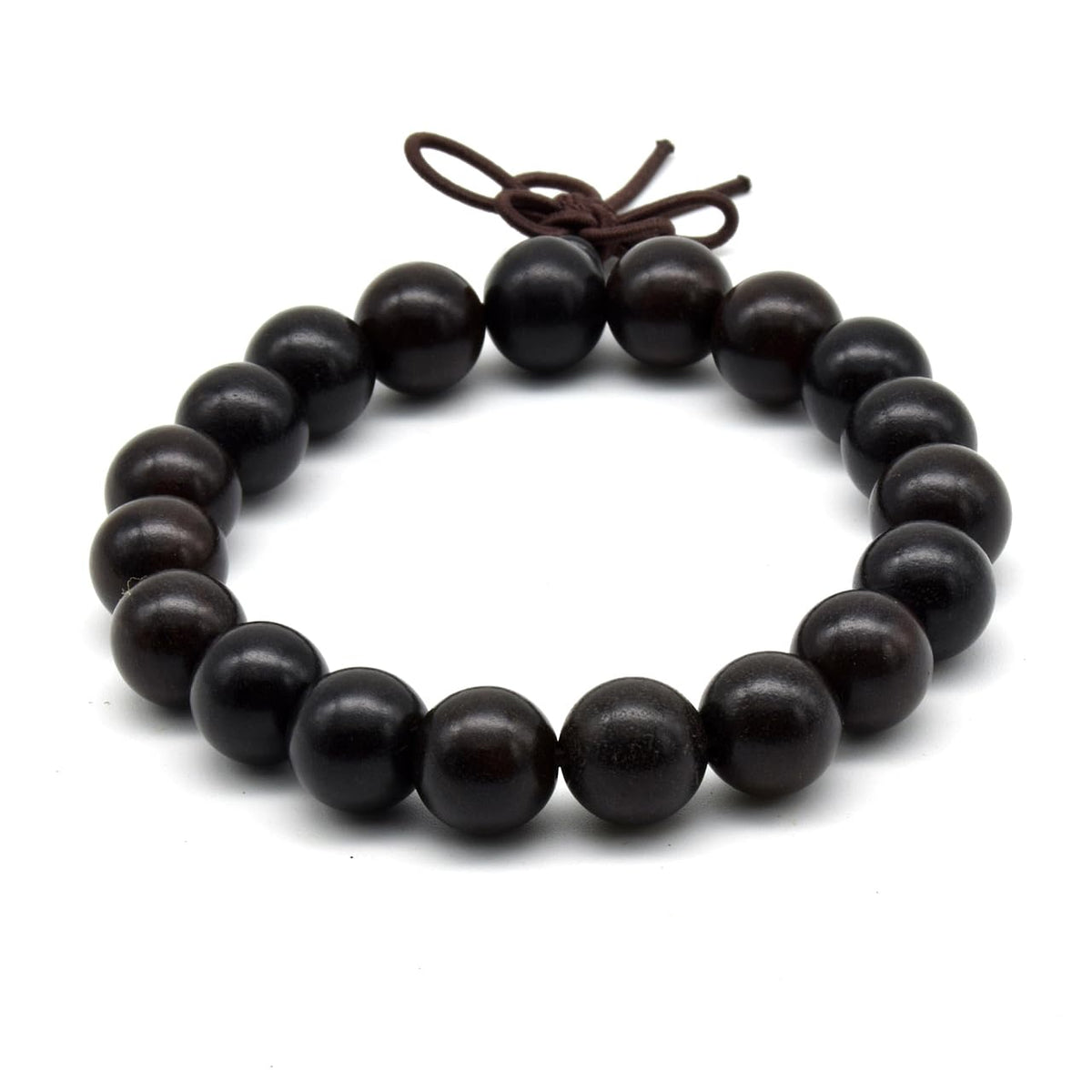 Unisex Natural Ebony Wood Buddhist Prayer Bead Necklace Bracelet Tibetan Prayer Mala Beaded Black (10mm 19beads)