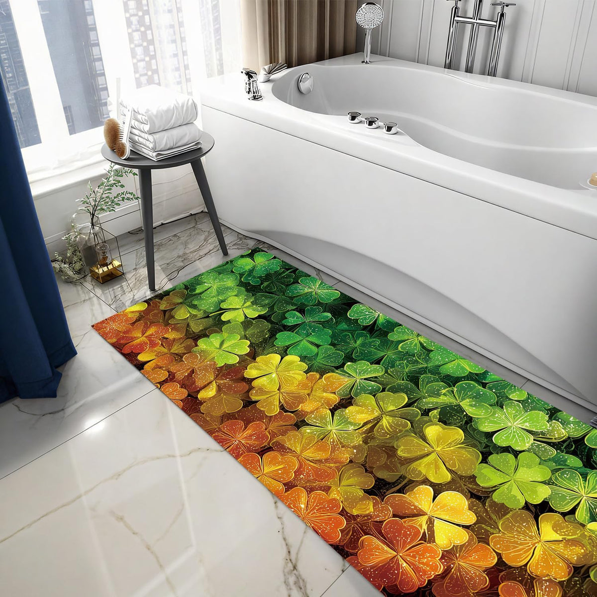 Green Clover Laundry Room Rug 20x47 Inch (#72)