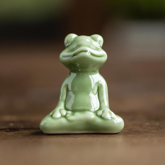 Handmade Ceramic Frog Figurine (Zen Frog)