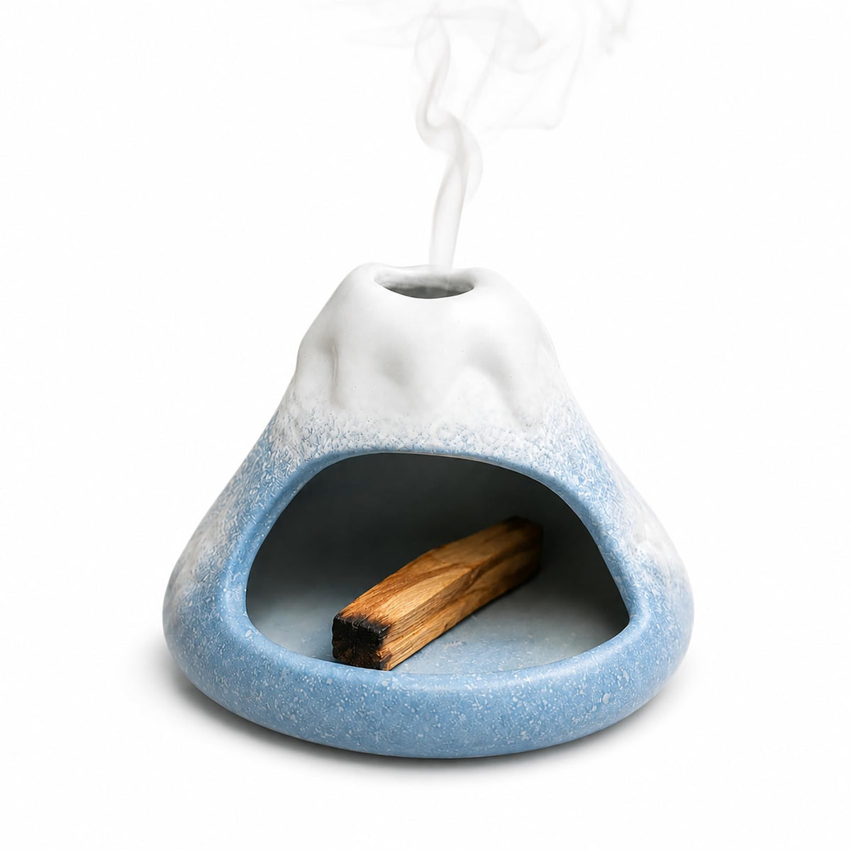 Snow Mountain Palo Santo Holder Ceramic Incense Burner 13x10cm (Blue)