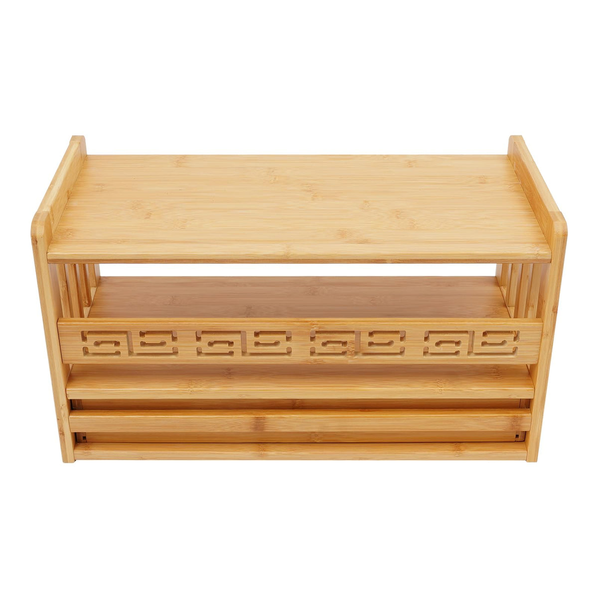 Altar Table Meditation Table with 1 Drawer Coffee Table for Sitting Multi (Wood Color / 52*25*28cm/20.4*9.8*11in)