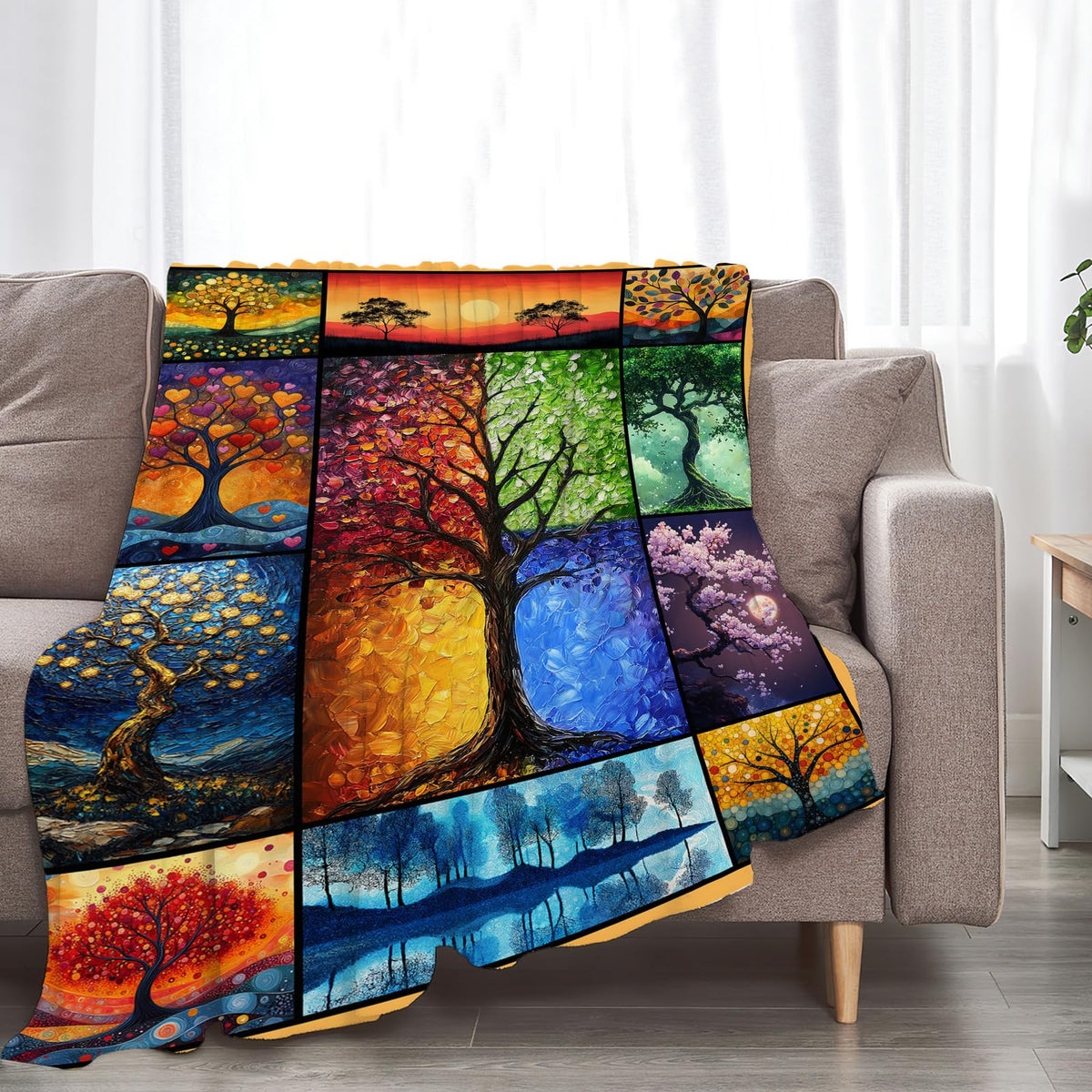 Tree of Life Throw Blanket (60"x80" / Colorful Tree)