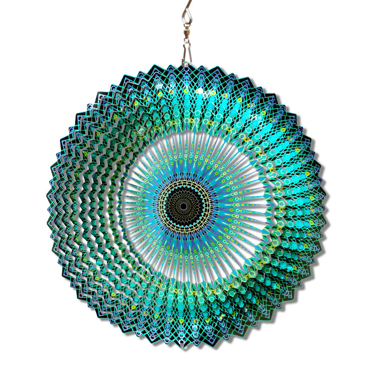 Wind Spinner Mandala Starry Sky 12 inch 3D Stainless Steel Laser Cut Metal Art Geometric Pattern (12inch / Mdl10)