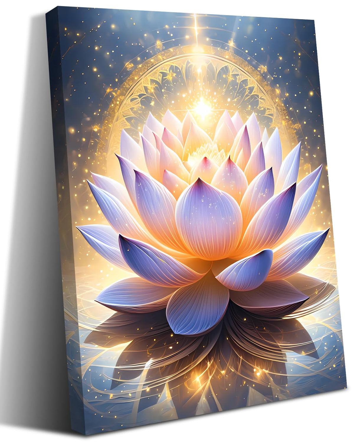 Canvas Prints Art Lotus Floral Pictures Wall Art for Zen Office Decor (Framed 12"X16"- Canvas Prints Art Lotus Floral Pictures Wall Art)