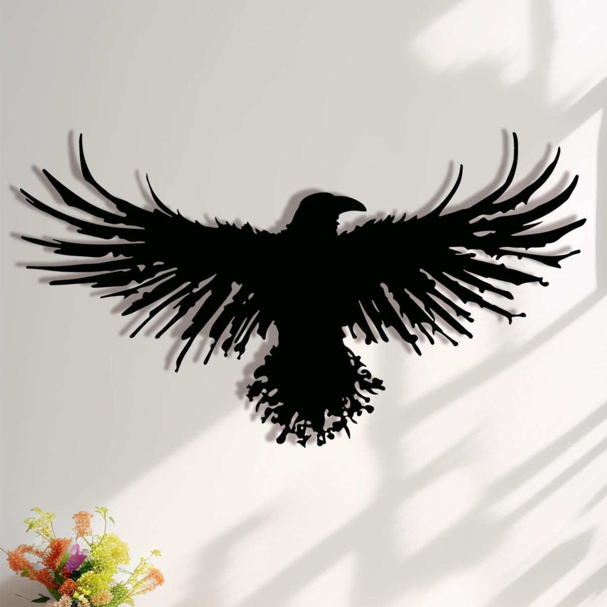 Metal Raven Wall Art (Black Ravens)