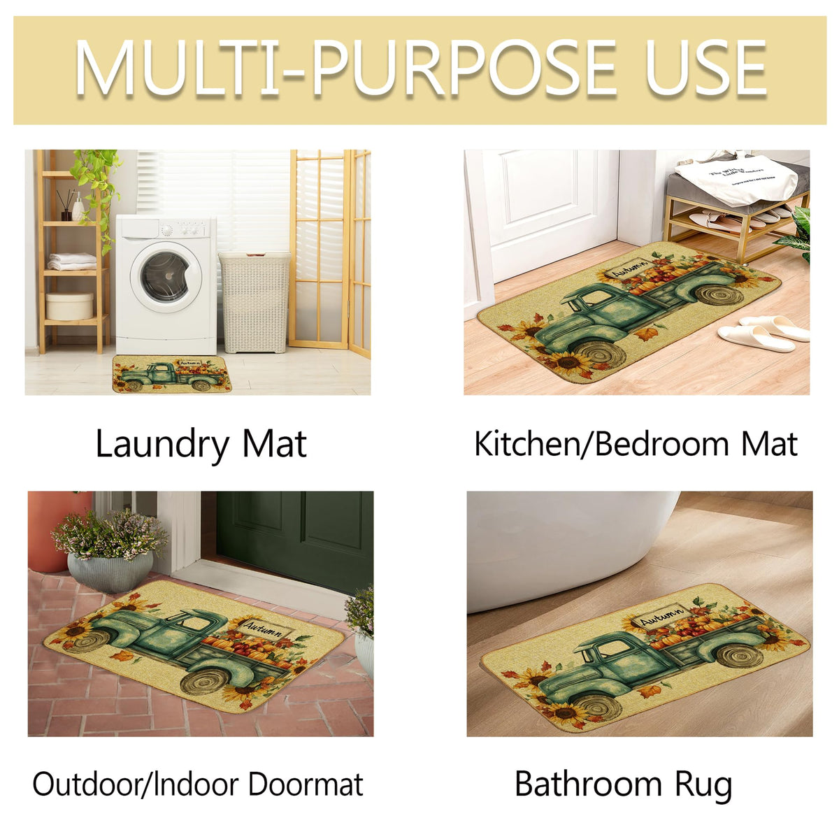 Autumn Pumpkins Truck Door Mat (Pumpkins Sunflowers)