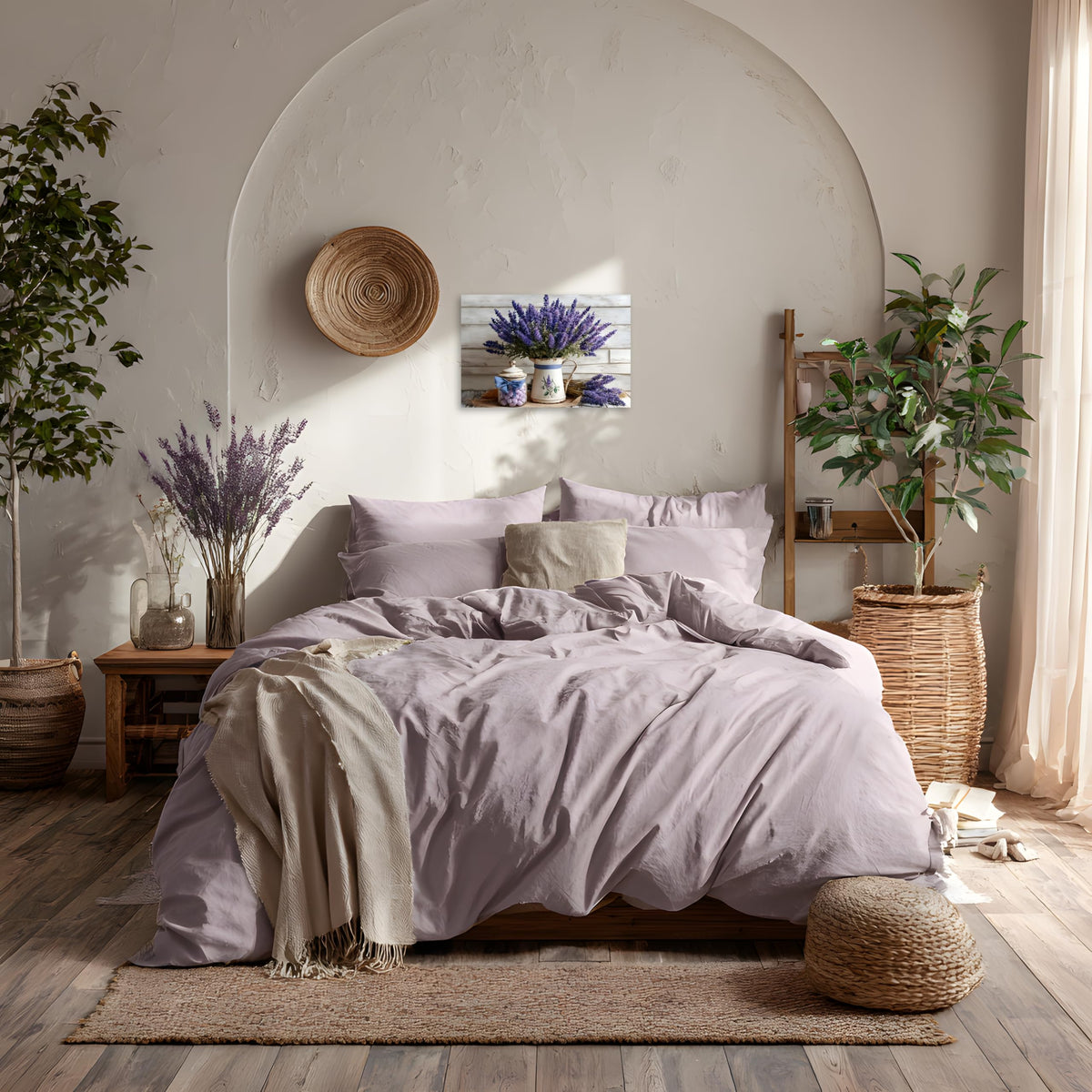 1 Panel Purple Lavender Wall Art Rustic Floral Bathroom Wall Decor Purple Farmhouse Flower Poster Country Pictures Art Print for Bathroom Bedroom Office Decorations Ready to Hang 16"x24" (24"L x 16"W / Purple Flower 16)